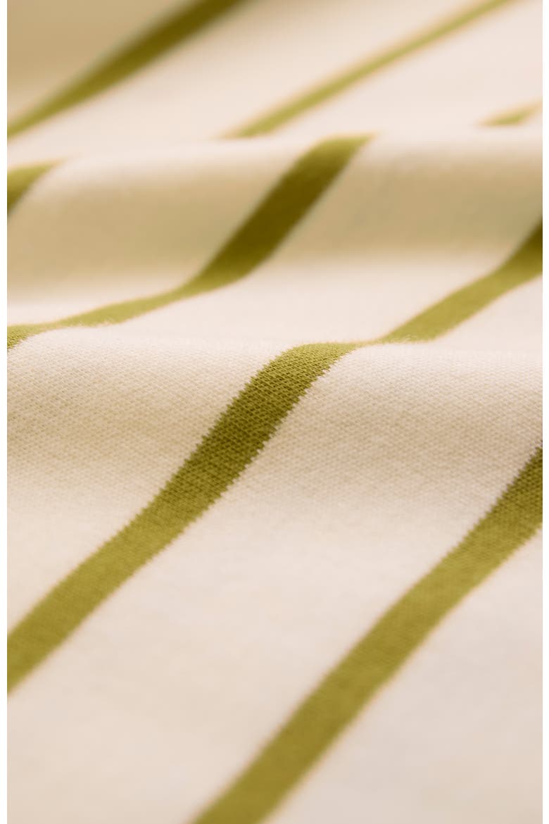 Striped Long Sleeve Crew Neck T-Shirt, Alternate, color, Chalk / Green Ochre