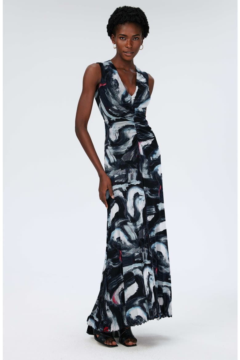 Solveigh Reversible Maxi Dress, Alternate, color, BRSH SK/FORT RS DOT