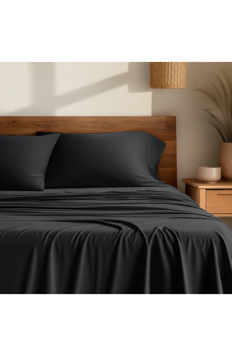 Bare Home Cooling Rayon Sheet Set, Alternate, color, Black