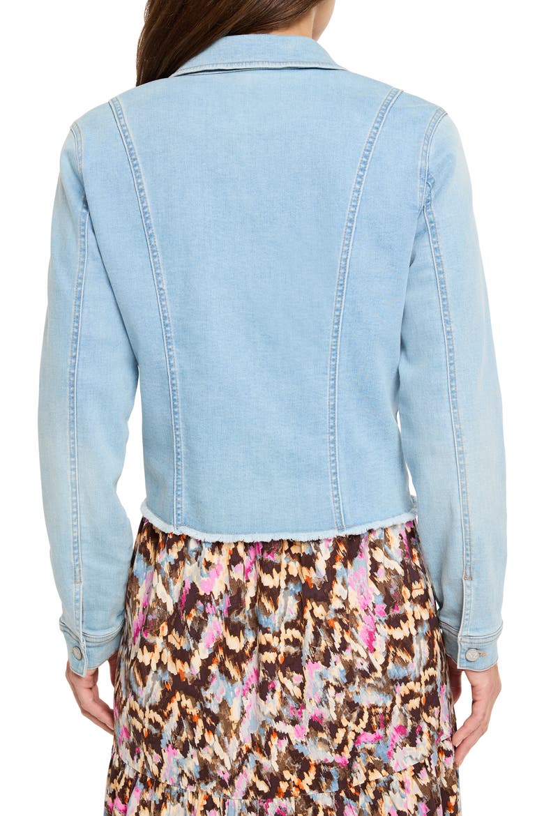 Essential Fray Hem Denim Jacket, Alternate, color, BREEZE
