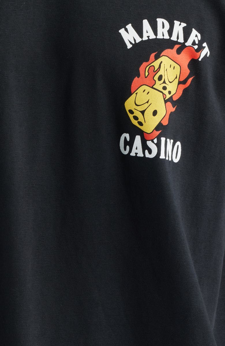 MARKET Flaming Dice Cotton Graphic T-Shirt, Alternate, color, Black