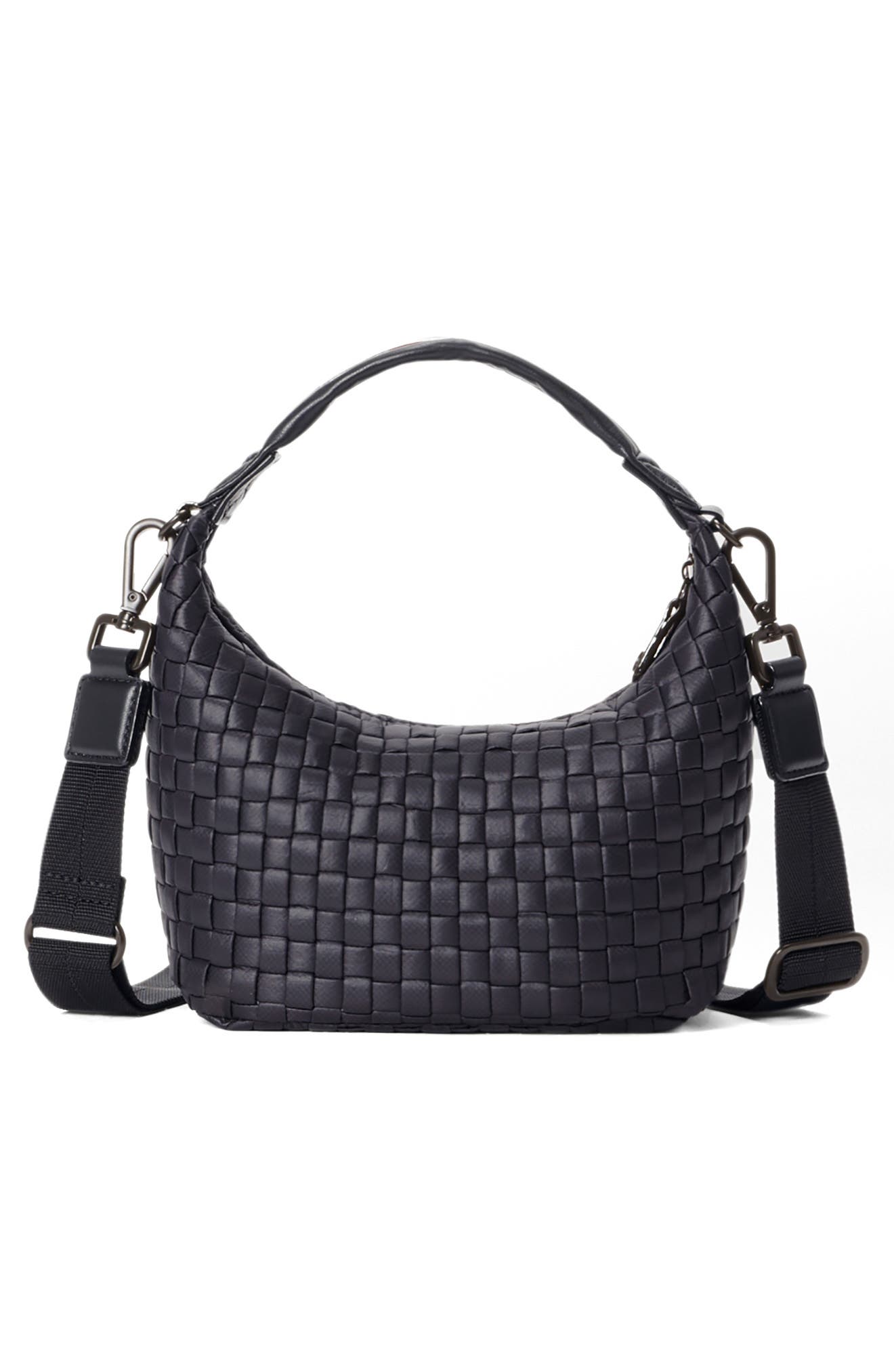 MZ Wallace Mini Woven Top Handle Hobo Bag, Alternate, color, Black