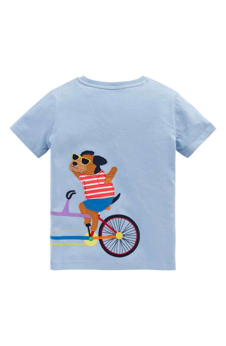 Mini Boden Kids' Pup Bike Appliqué Cotton Graphic T-Shirt, Alternate, color, 