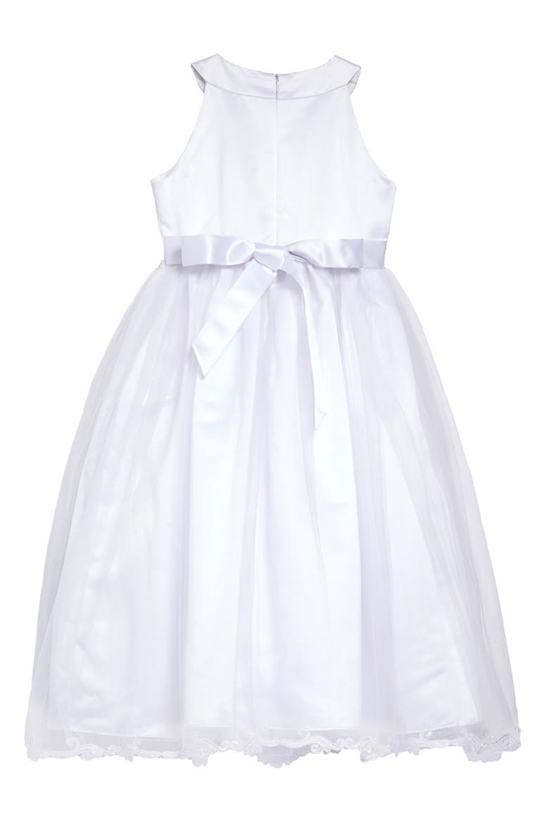 Iris & Ivy Embroidered Sleeveless Tulle Dress, Alternate, color, WHITE