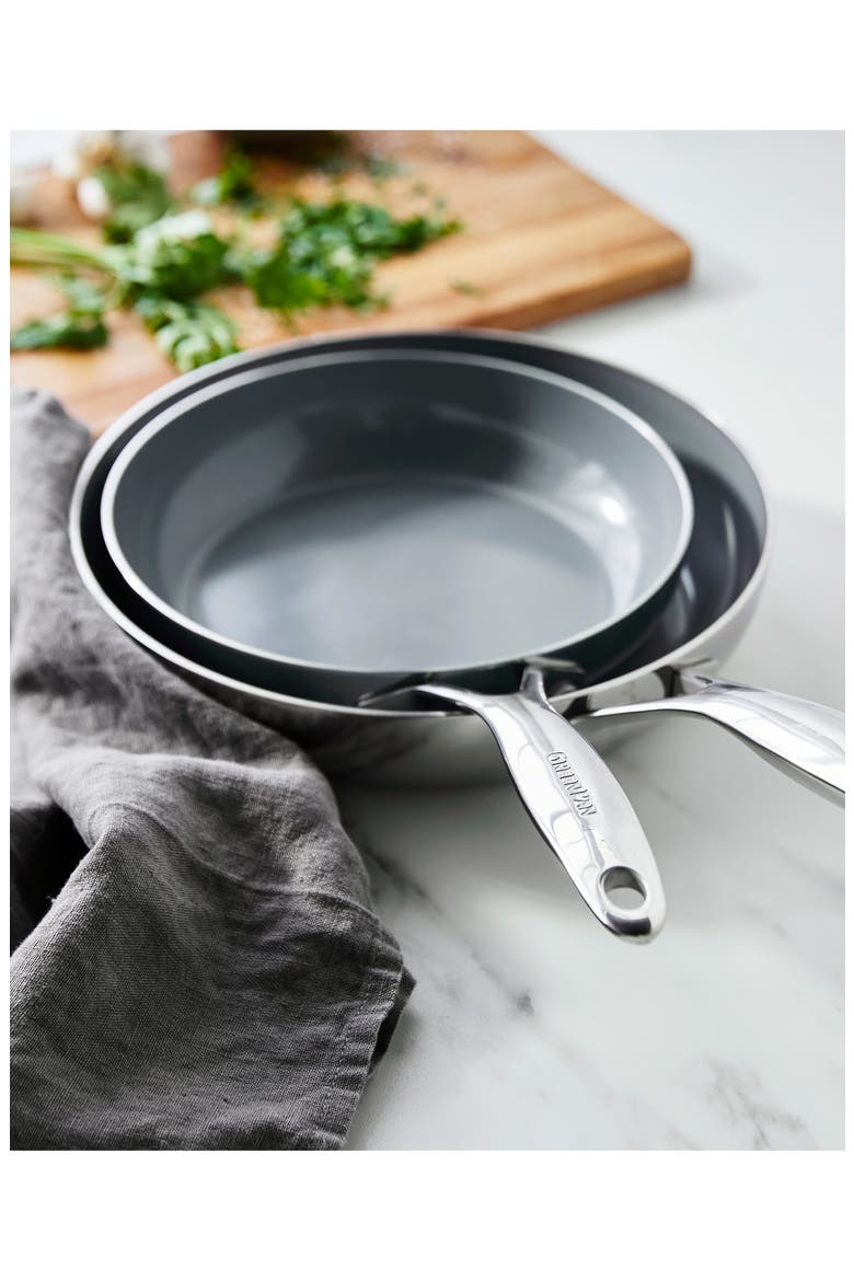 Valencia Pro Stainless Steel Nonstick 8-Inch & 10-Inch Fry Pan Set, Alternate, color, STAINLESS STEEL