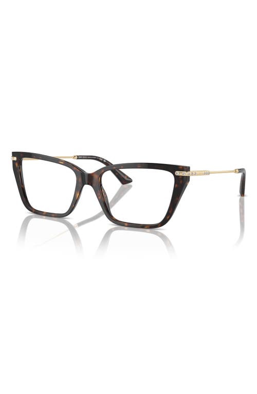 Jimmy Choo 55mm Cat Eye Optical Glasses In Brown