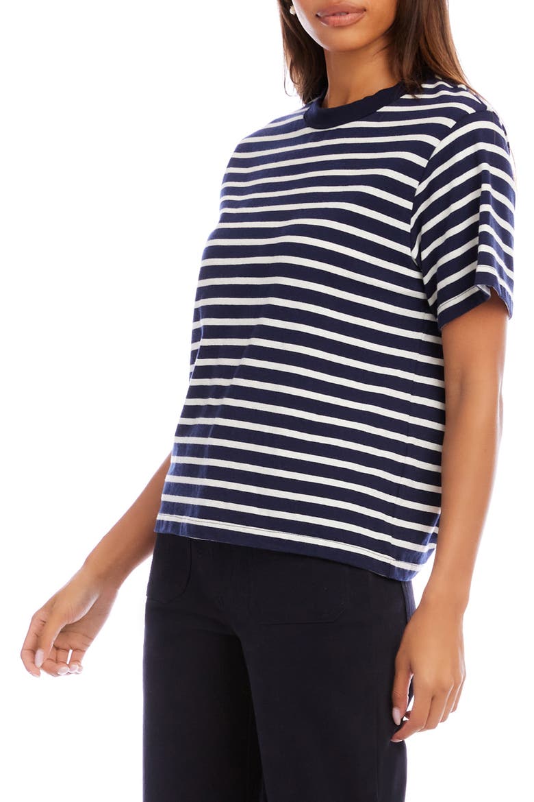 Stripe Cotton T-Shirt, Alternate, color, NAVY/WHITE