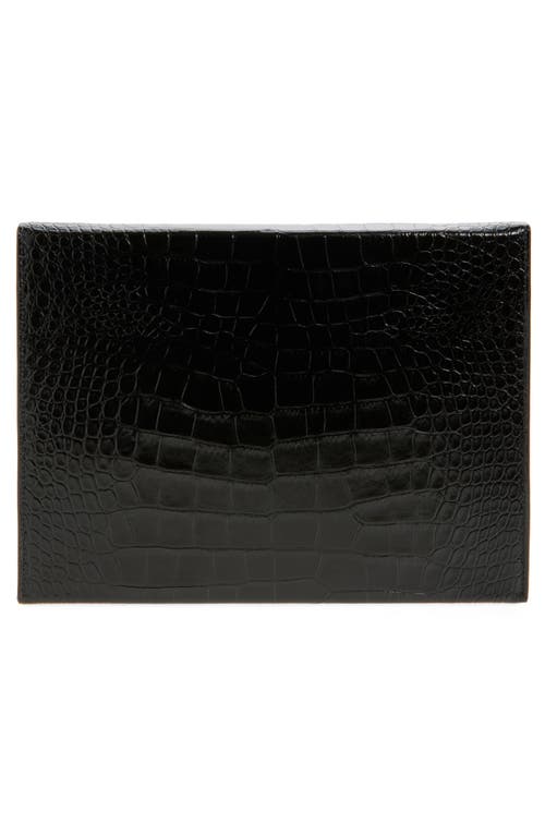 Tom Ford Croc-effect Patent-leather Document Holder In Black