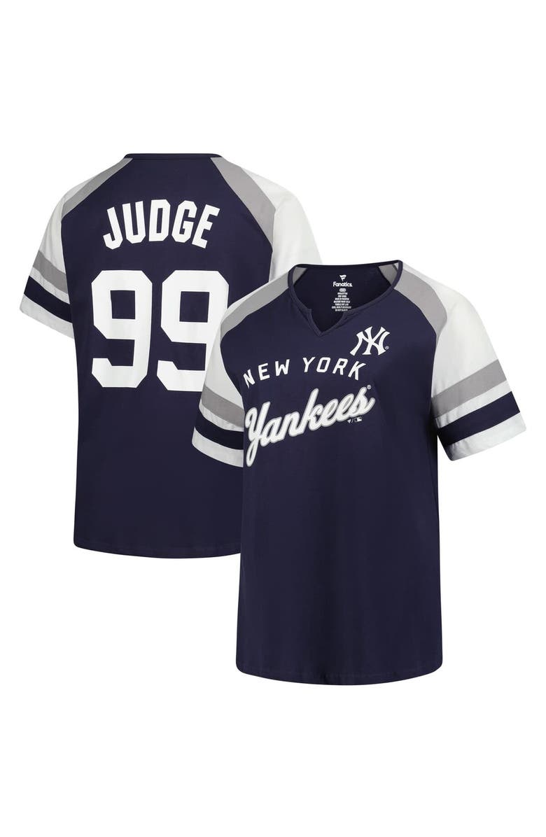 PROFILE Women's Profile Aaron Judge Navy New York Yankees Plus Size Name & Number Raglan T-Shirt, Alternate, color, Navy