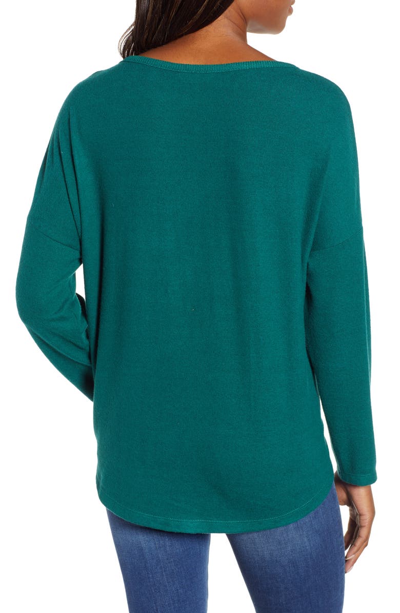 Caslon<sup>®</sup> Tie Front Cozy Knit Shirt, Alternate, color, 
