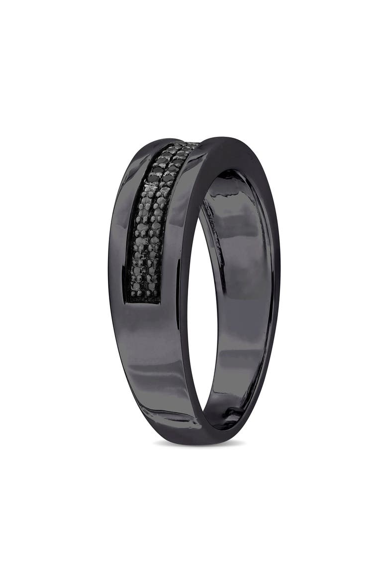 Men's Black Diamond Band Ring - 0.10ct., Alternate, color, BLACK