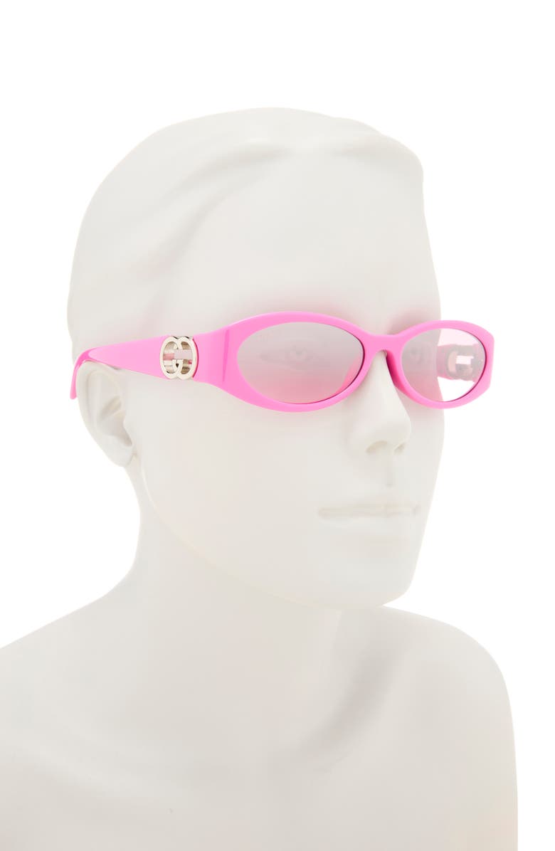 Gucci Oval Sunglasses, Alternate, color, Fuchsia Fuchsia Pink