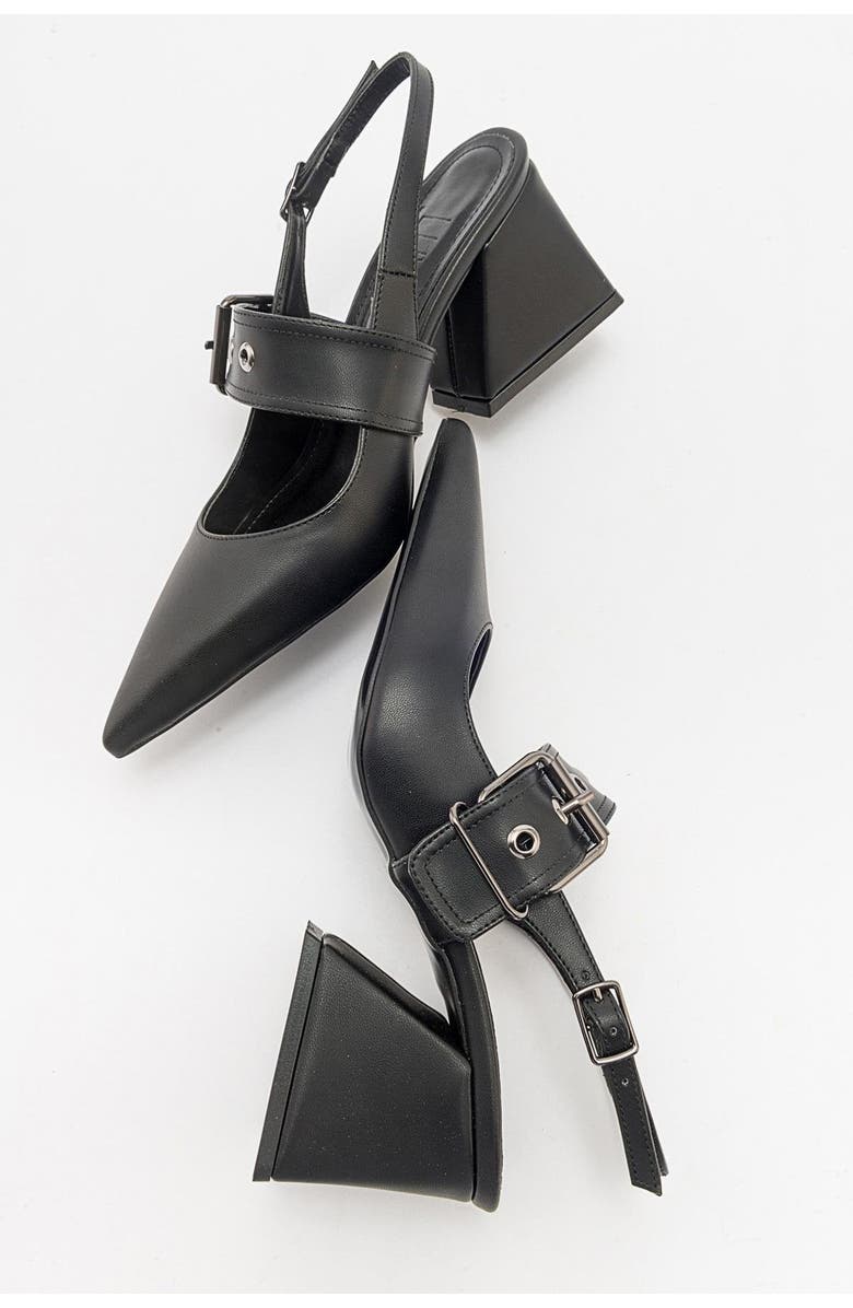 Prologue Shoes Nepido Pointed Toe Block Heel Pump, Alternate, color, Black