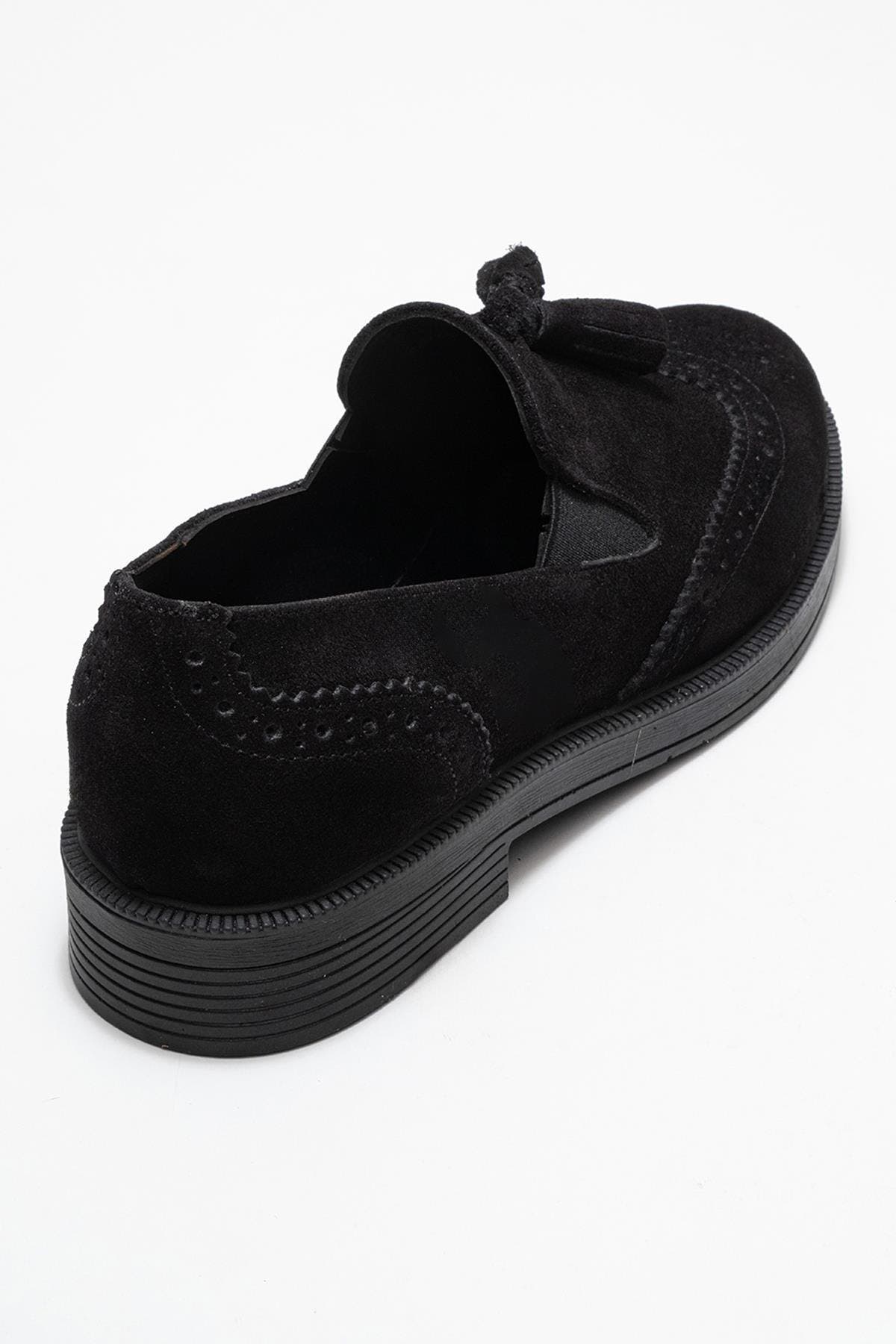 Forever & Always Shoes Alex Leather Tassel Loafers, Alternate, color, Black Suede Leather