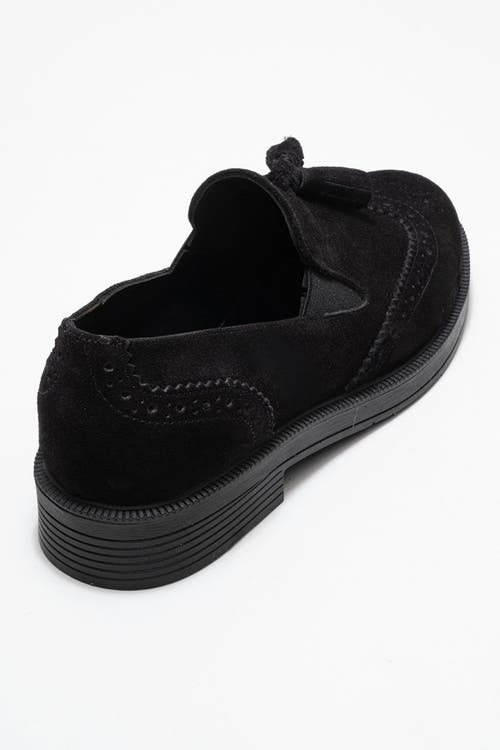Forever & Always Shoes Alex Leather Tassel Loafers In Black