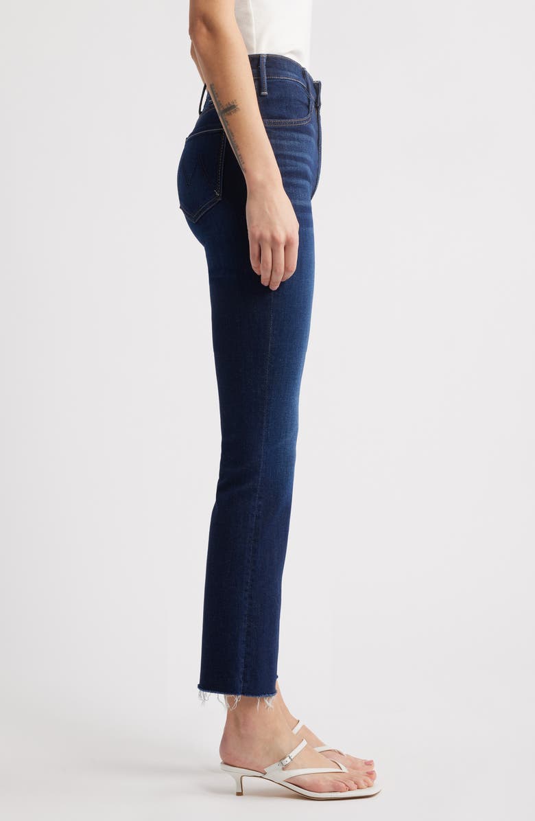 MOTHER The Lil Hustler Frayed High Waist Ankle Bootcut Jeans, Alternate, color, Off Limits
