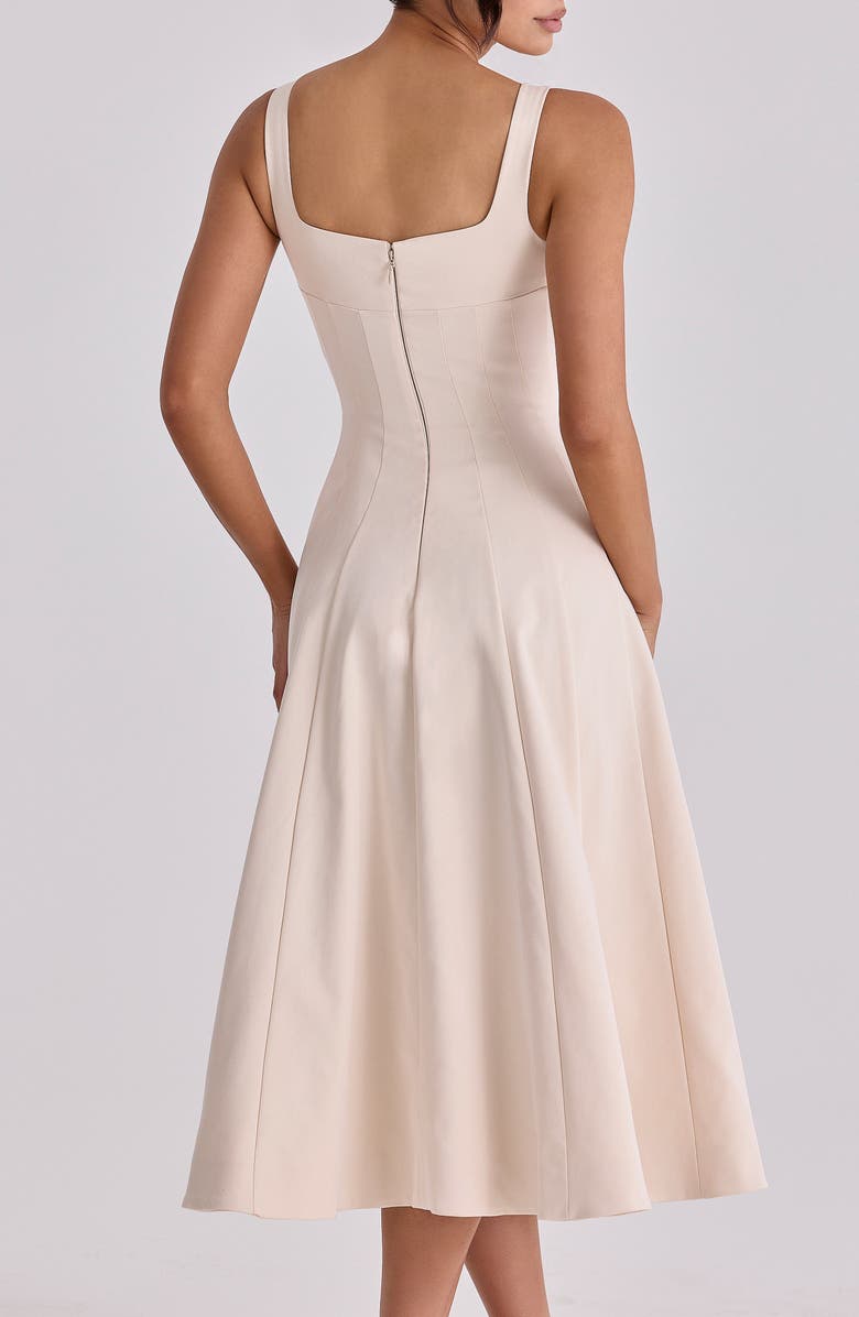 HOUSE OF CB Carlotta Twill Fit & Flare Dress, Alternate, color, 