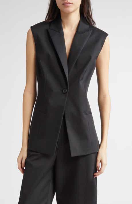 PARTOW Chiara Sleeveless Stretch Cotton Blazer