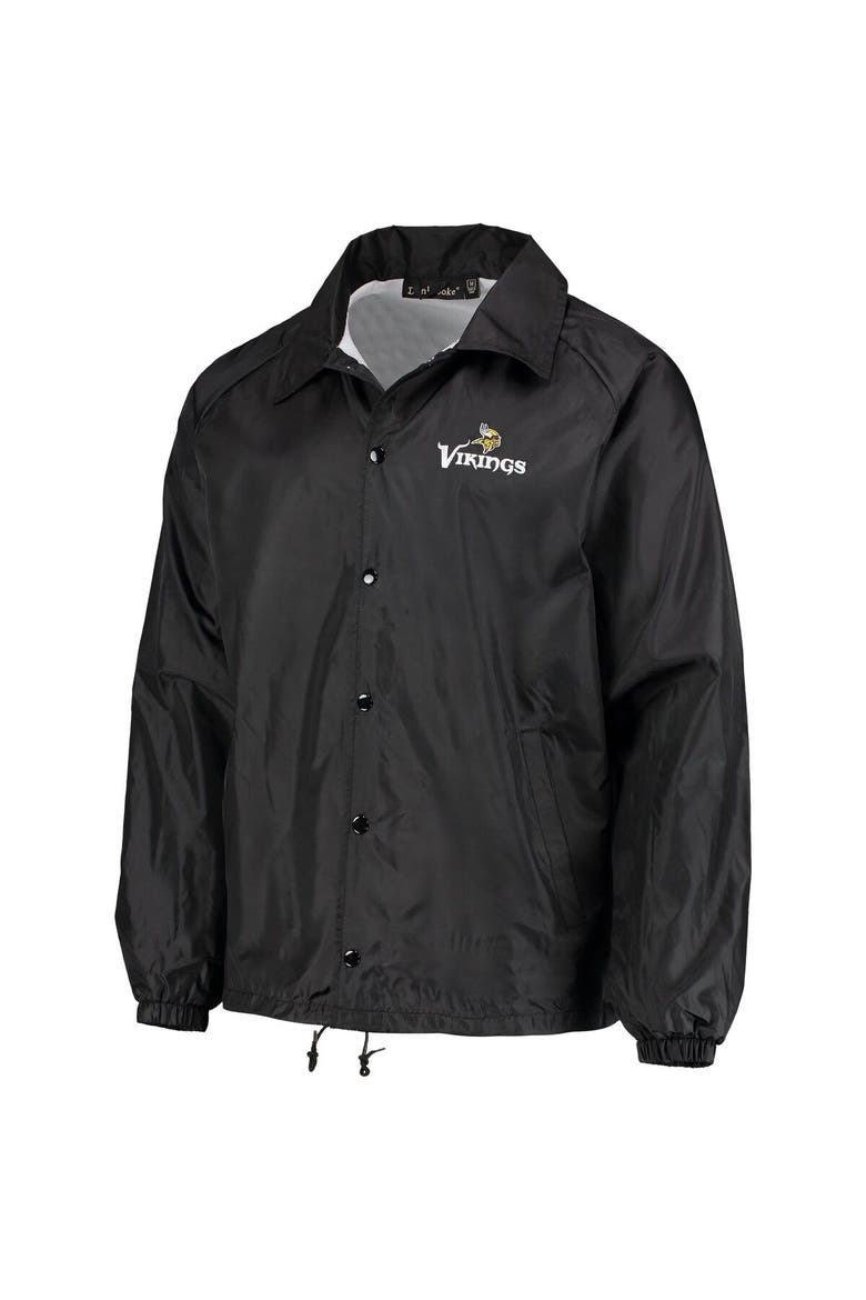 Men's Black Minnesota Vikings Coaches Classic Raglan Full-Snap Windbreaker Jacket, Alternate, color, Black