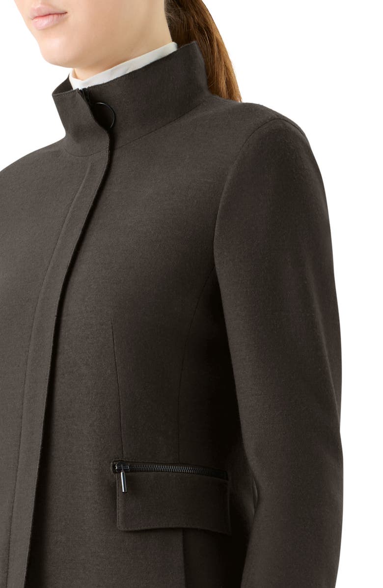 Akris punto Wool Felt Longline Jacket, Alternate, color, Bark