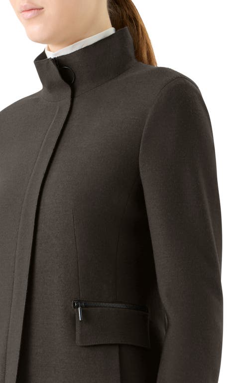 Akris Punto Wool Felt Longline Jacket In Brown