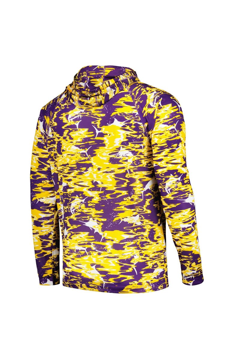 Columbia Men's Columbia Purple LSU Tigers PFG Terminal Tackle Omni-Shade Rippled Long Sleeve Hooded T-Shirt, Alternate, color, 