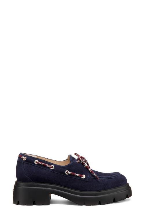 Stuart Weitzman Soluxe Hudson Boat Shoe In Blue