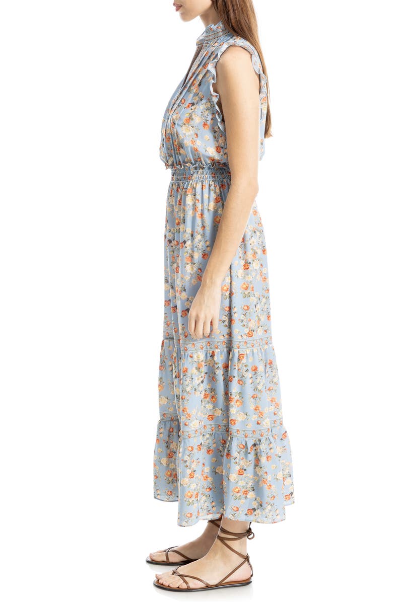 MAX STUDIO Floral Maxi Dress, Alternate, color, Blue Climbing Floral Bunch