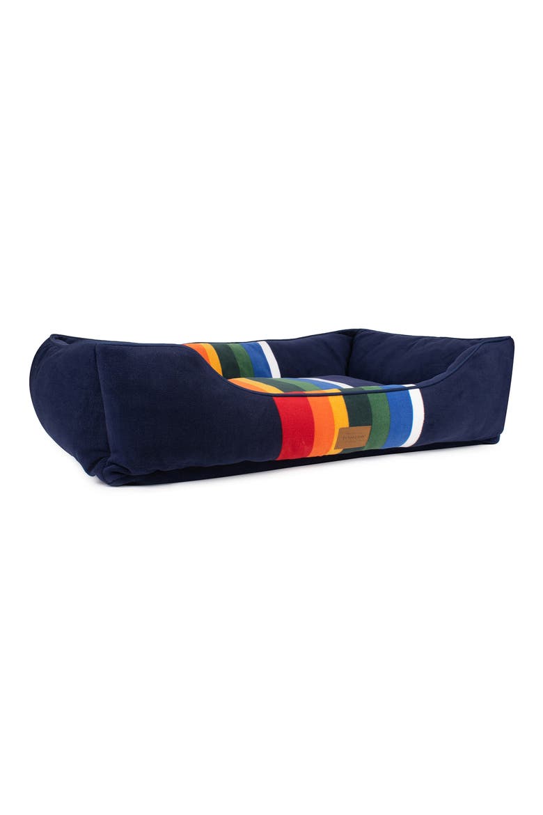 Fleece Kuddler Dog Bed, Alternate, color, CABIN STRIPE SHALE