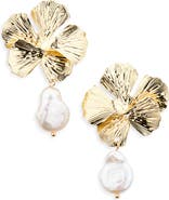 Cara Pearl Drop Flower Earrings