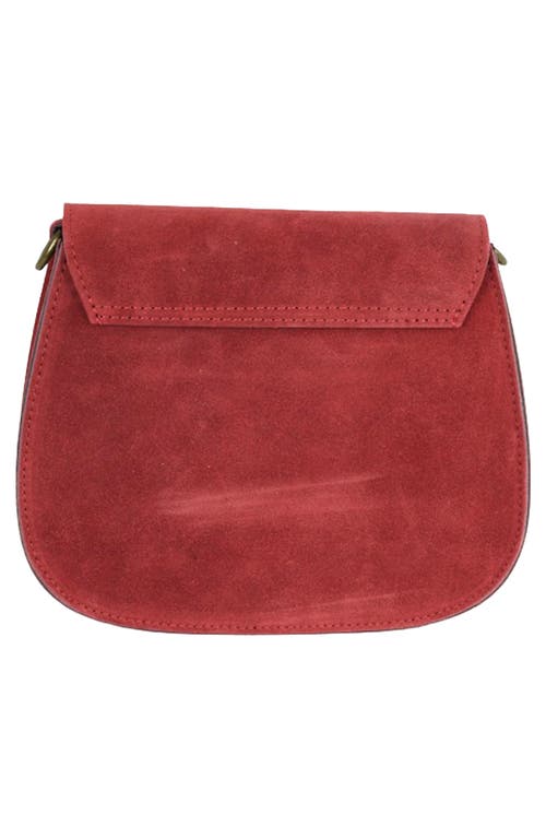 Persaman New York Annie Buckle Suede Crossbody Bag In Red