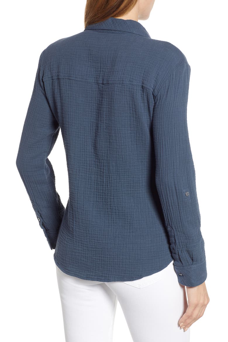 Patch Pocket Gauze Top, Alternate, color, MIDNIGHT SKY