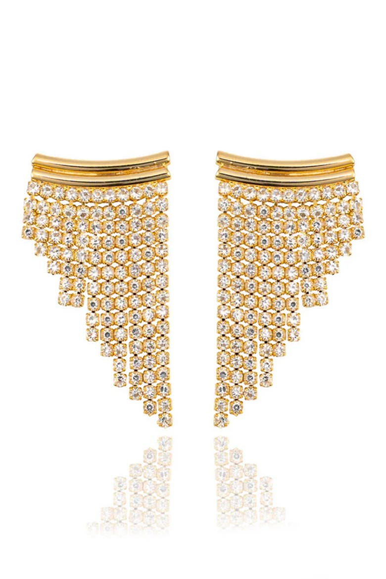 Izzy Pavé Fringe Earrings, Main, color, GOLD