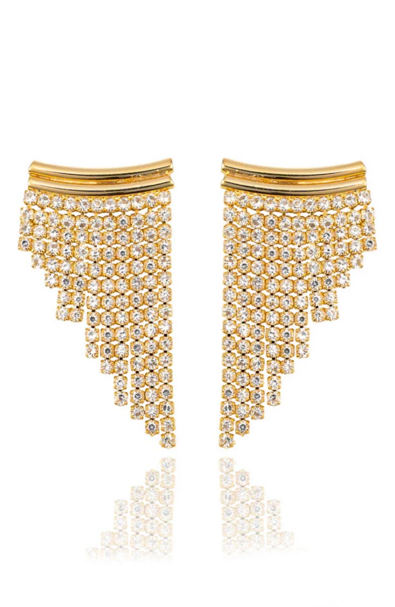 MacRae & Co. Izzy Pavé Fringe Earrings, Main, color, Gold