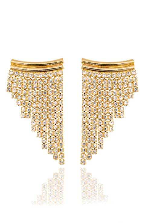 Izzy Pavé Fringe Earrings