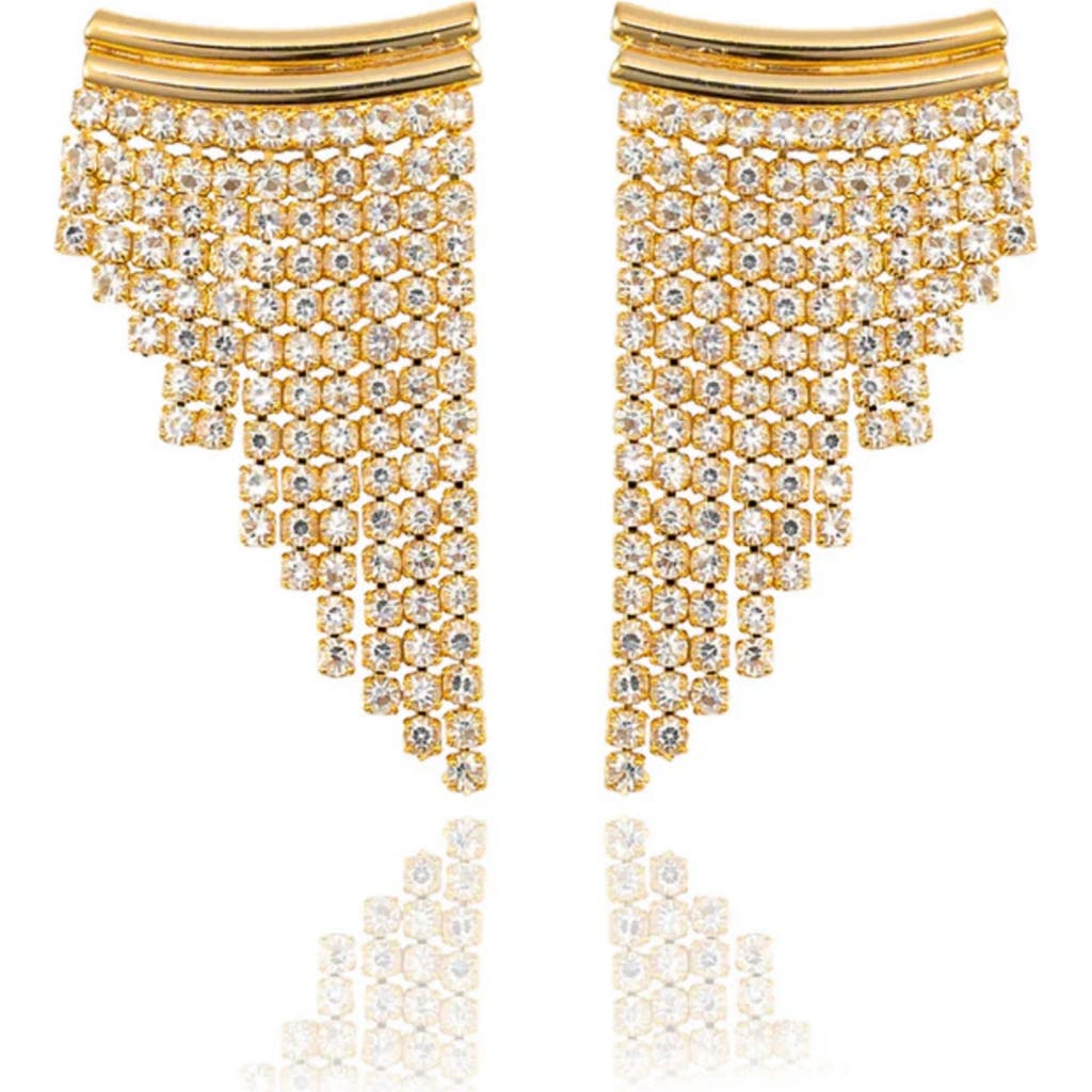 Macrae & Co . Izzy Pavé Fringe Earrings In Gold
