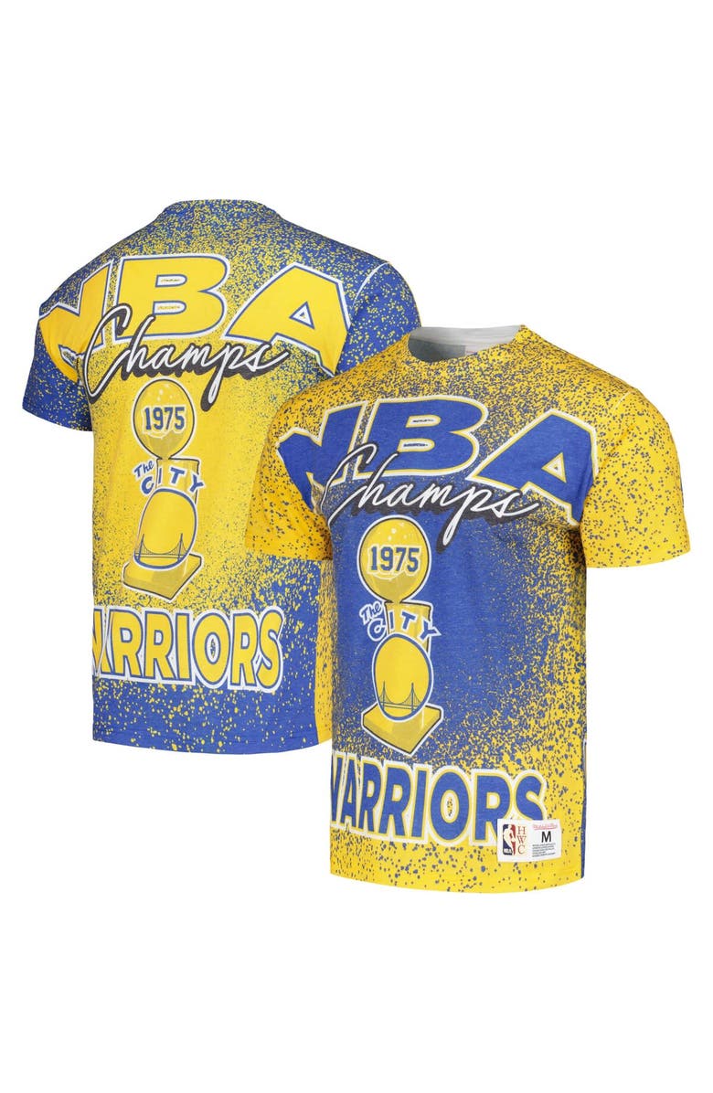 Mitchell & Ness Men's Mitchell & Ness Gold Golden State Warriors Hardwood Classics 1975 NBA Champions Champ City T-Shirt, Main, color, Gold