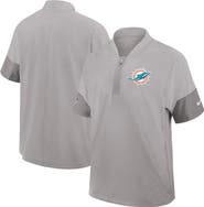 Nike Men's Nike Gray Miami Dolphins Sideline Short Sleeve Quarter-Zip Performance Coach Jacket