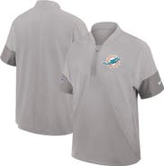 Nike Men's Nike Gray Miami Dolphins Sideline Short Sleeve Quarter-Zip Performance Coach Jacket