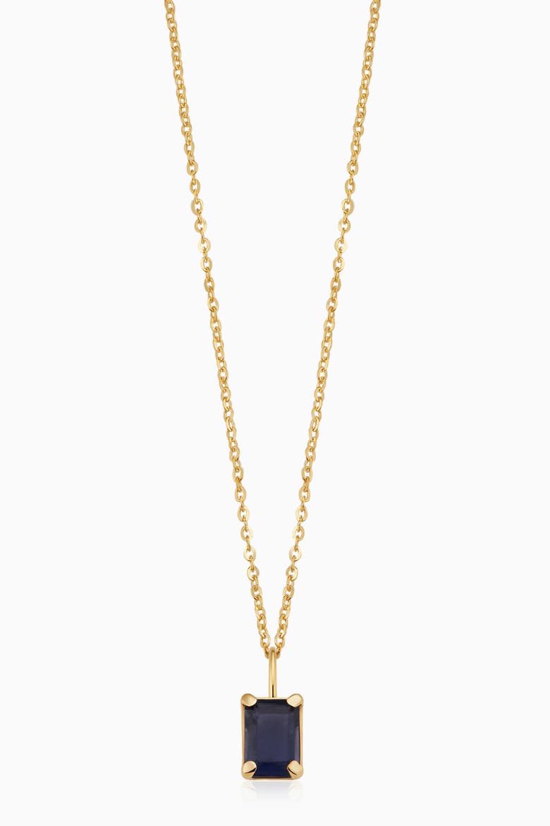 14K Gold Date Me Birthstone Pendant Necklace, Main, color, Iolite - September