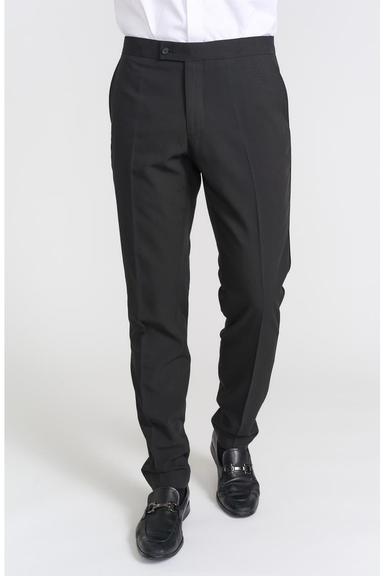 Slim FIt Tuxedo Pants - 30-34" Inseam, Main, color, BLACK