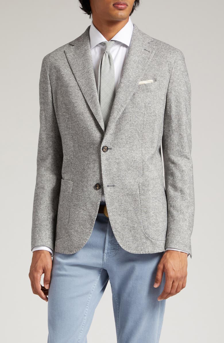 Eleventy Deconstructed Wool & Silk Blend Sport Coat, Main, color, 