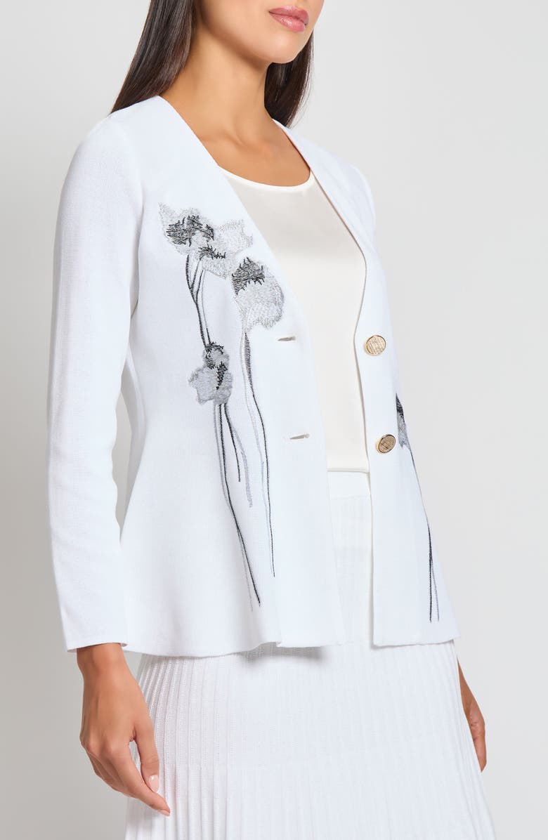 Misook Heritage Fit Embroidery Knit Jacket, Alternate, color,