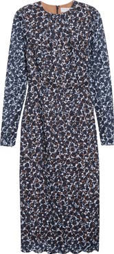 Michael Kors Collection Shadow Floral Lace Long Sleeve Sheath Dress
