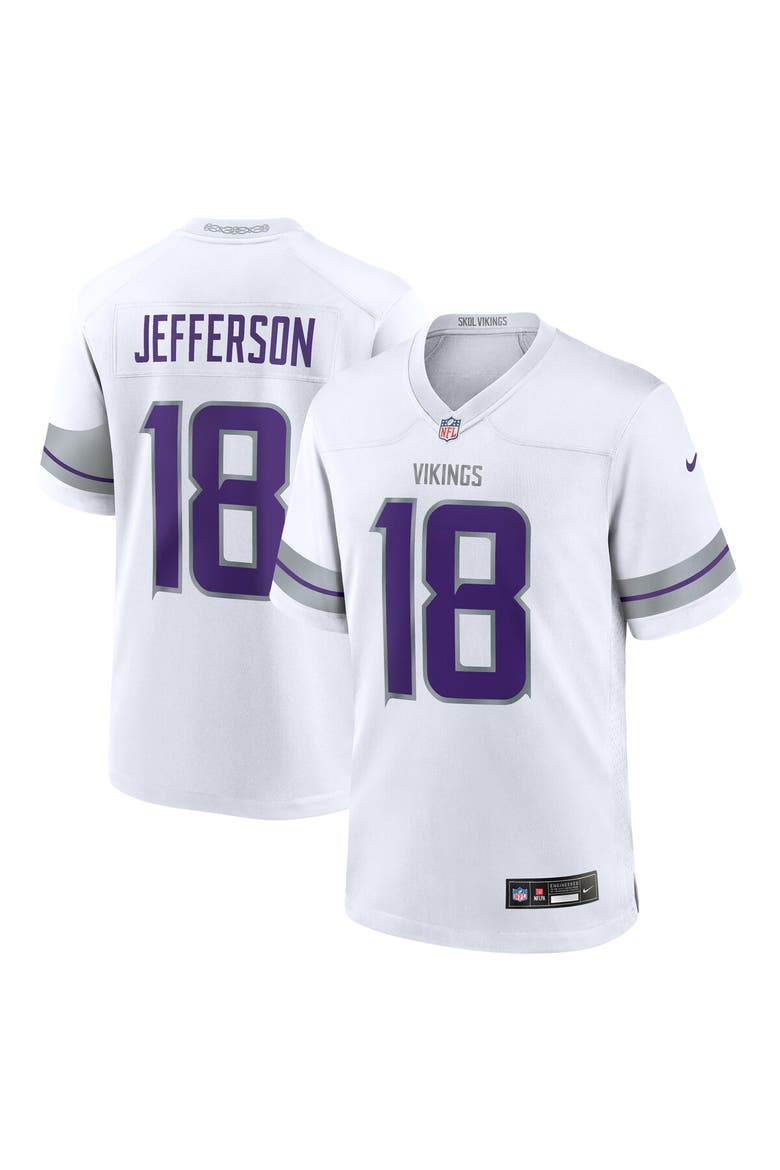 Men's Nike Justin Jefferson White Minnesota Vikings Alternate Game Player Jersey, Main, color, White