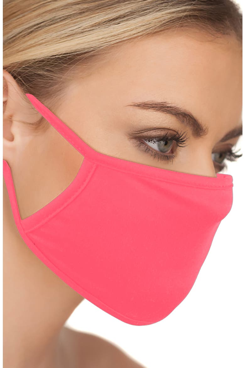 Assorted 5-Pack Adult Face Masks, Main, color, PINK/ YELLOW/ GREEN/ ORANGE