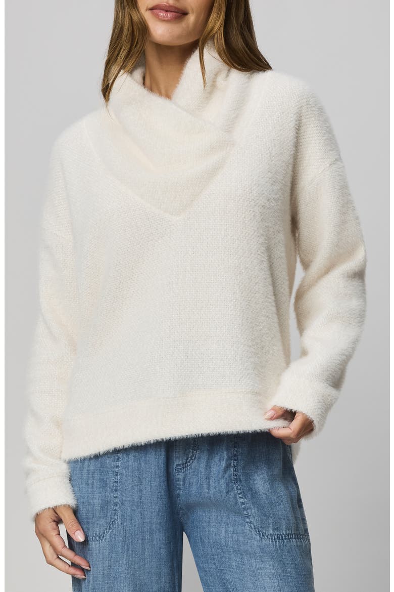 Rowan Fuzzy Cowl Neck Sweater, Main, color, WHITE