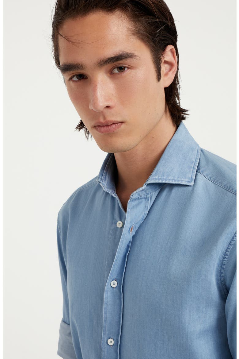 Lightweight denim shirt, Alternate, color, Light Denim