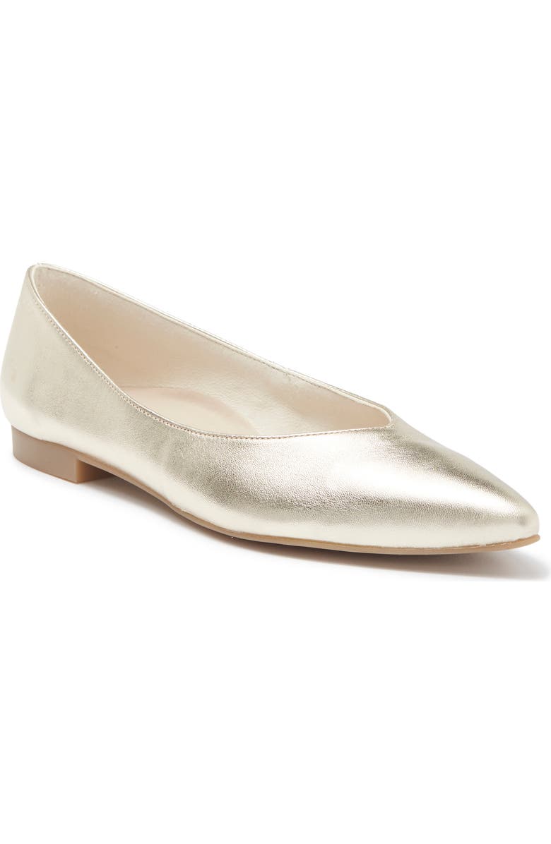 Paul Green Tia Pointed Flat, Main, color, Platino Metallic Nappa