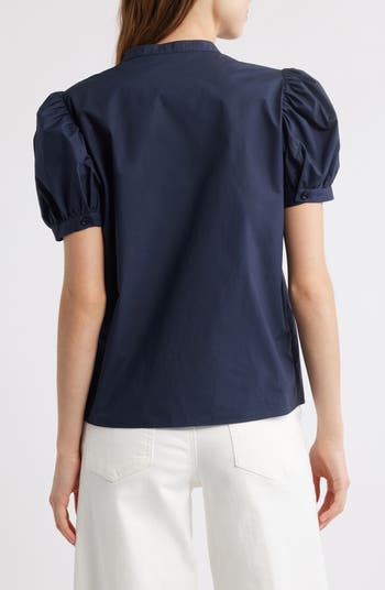 The Gathered Short Sleeve Button-Up Shirt